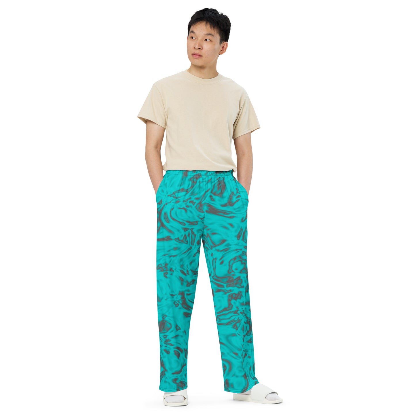 Rorschach Blue unisex wide-leg pants