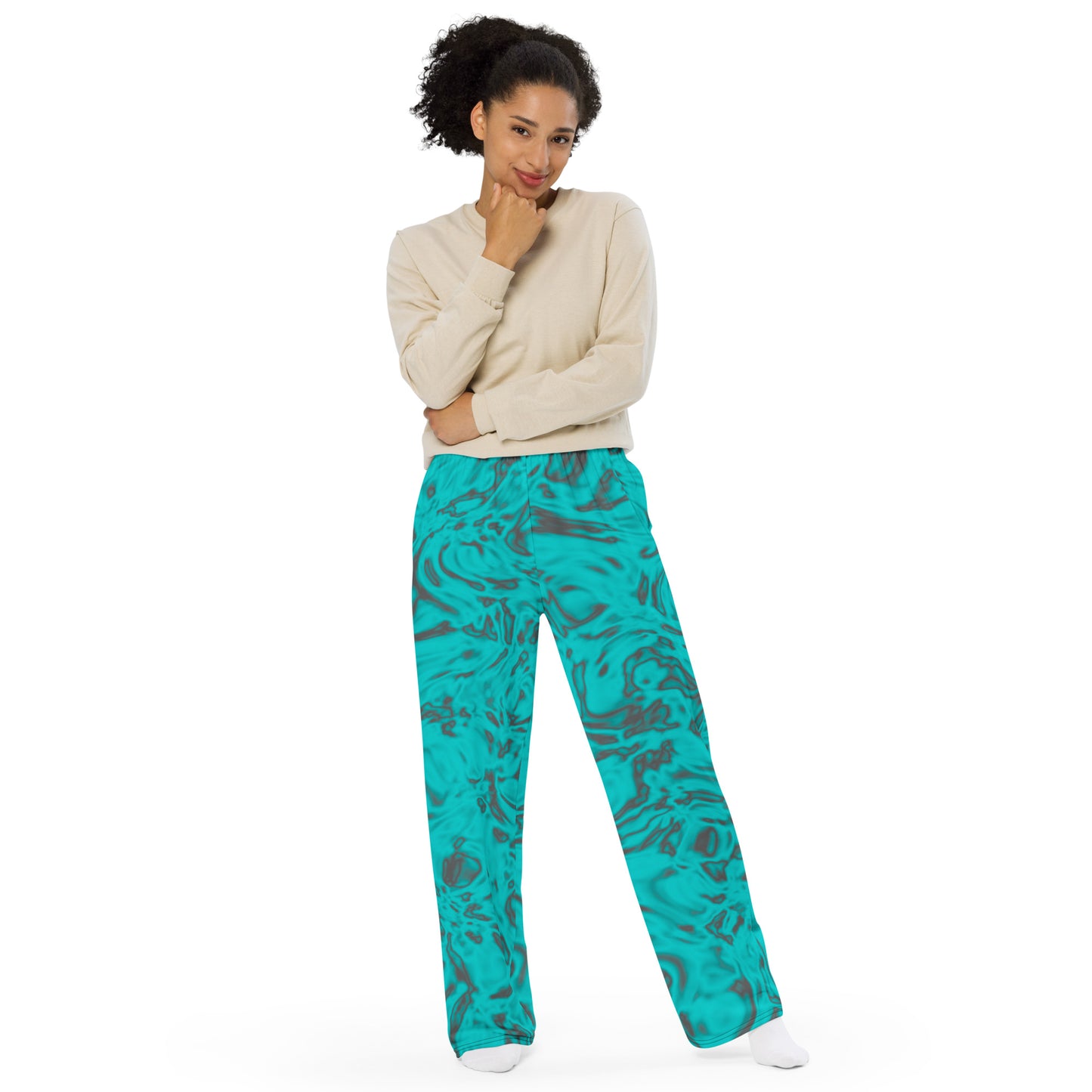 Rorschach Blue unisex wide-leg pants