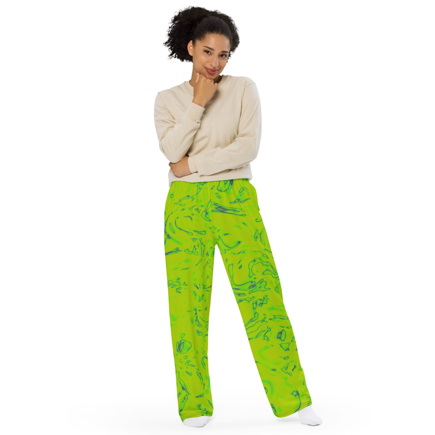 Rorschach Green unisex wide-leg pants