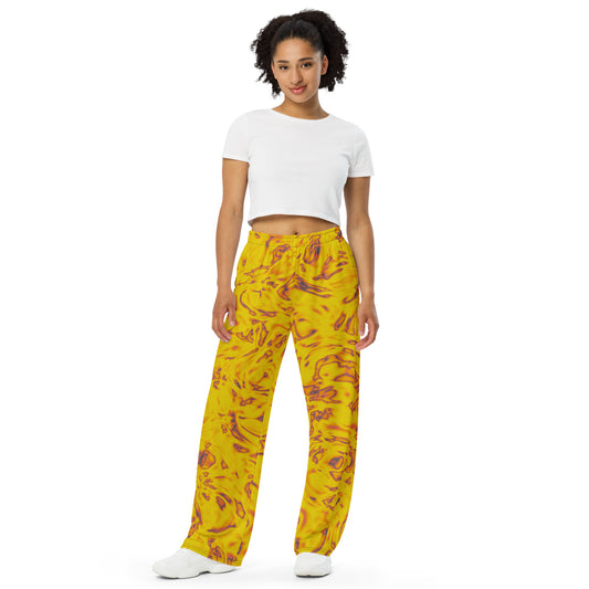 Rorschach Orange unisex wide-leg pants