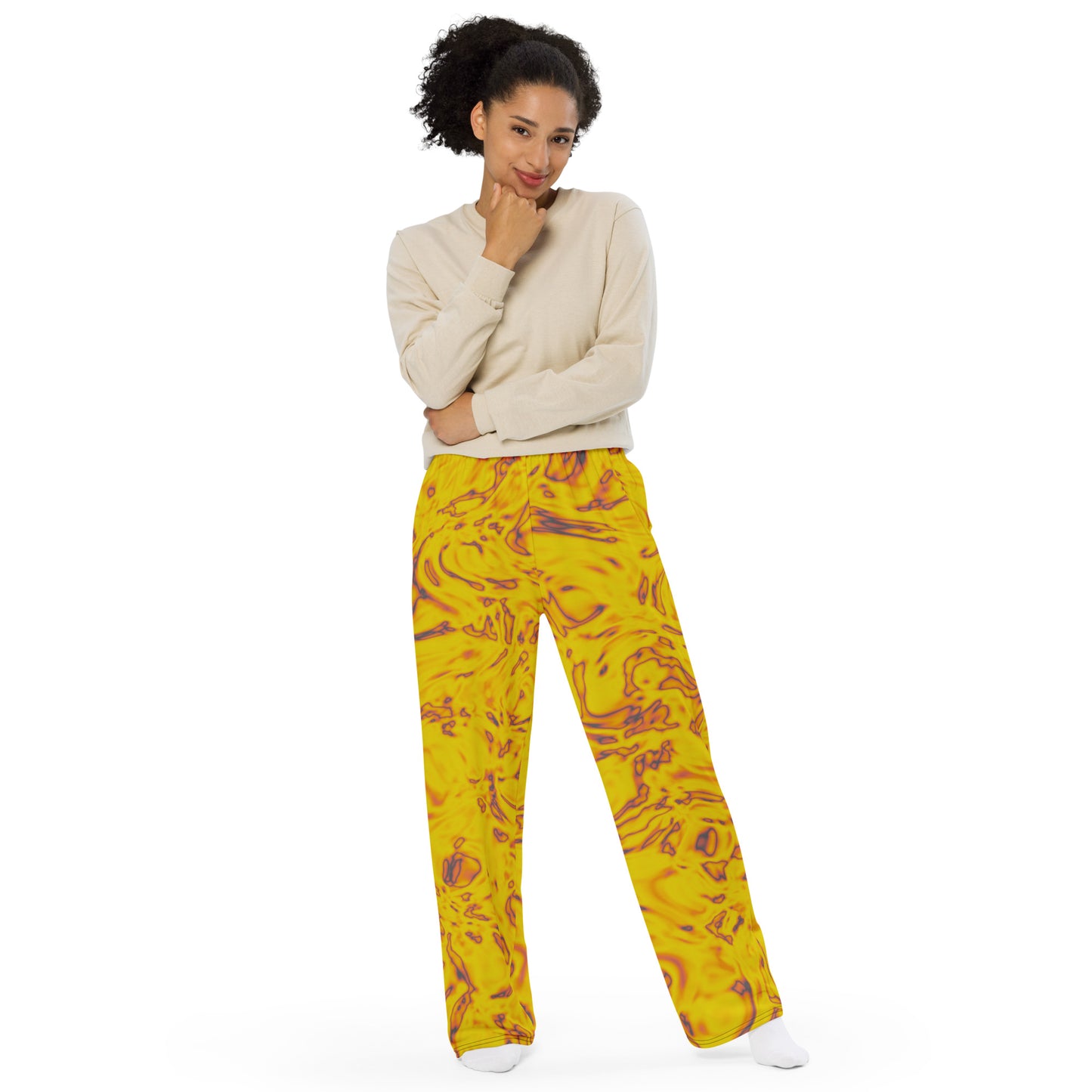 Rorschach Orange unisex wide-leg pants