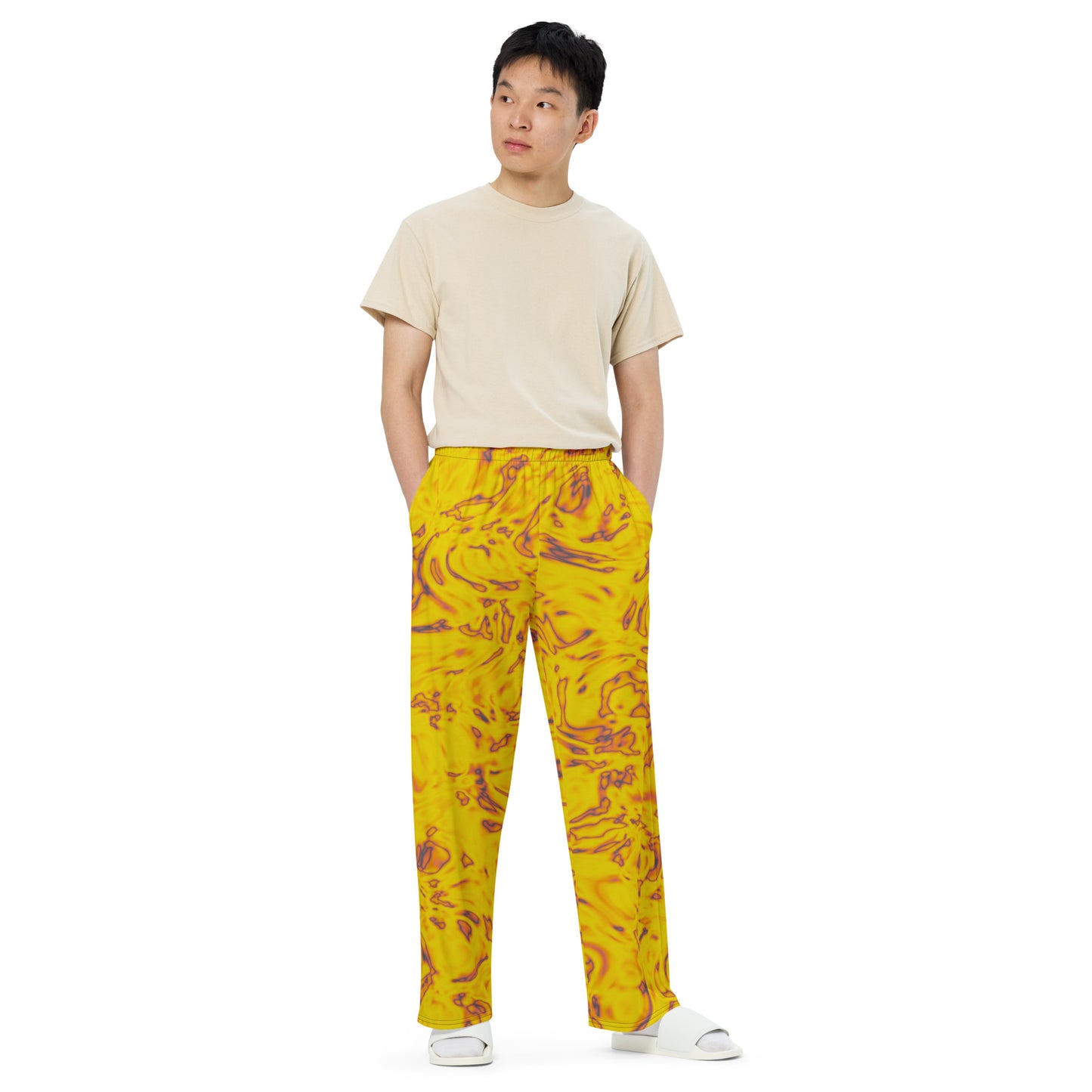 Rorschach Orange unisex wide-leg pants