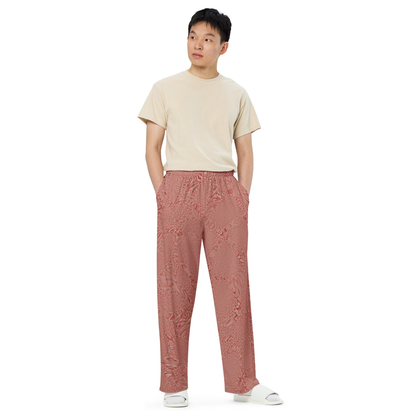 Light Red Tiger unisex wide-leg pants