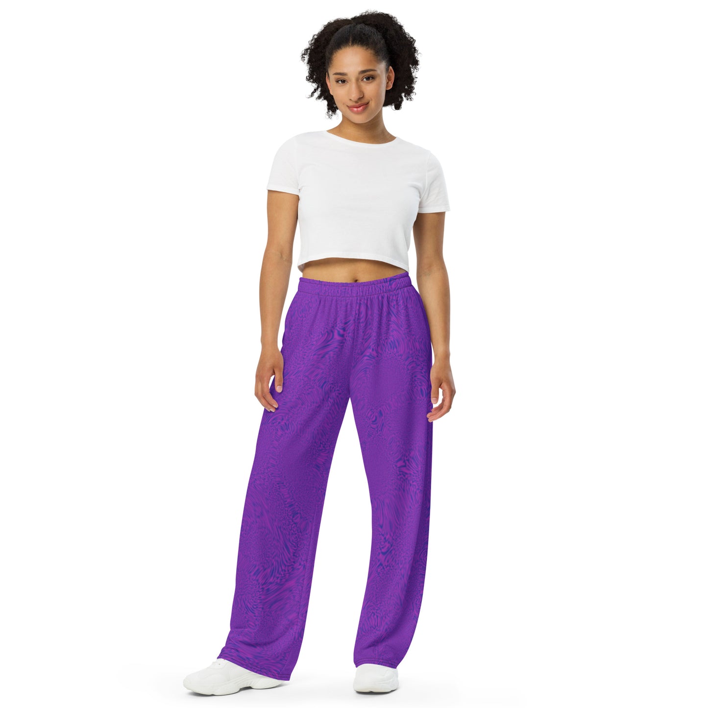 Light Purple Tiger unisex wide-leg pants