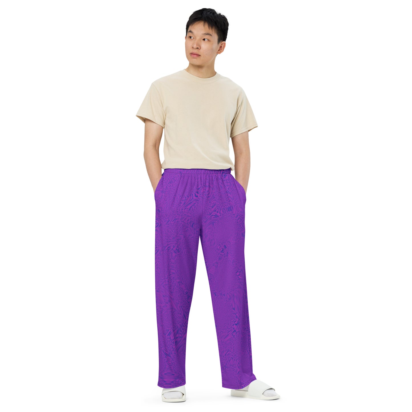 Light Purple Tiger unisex wide-leg pants