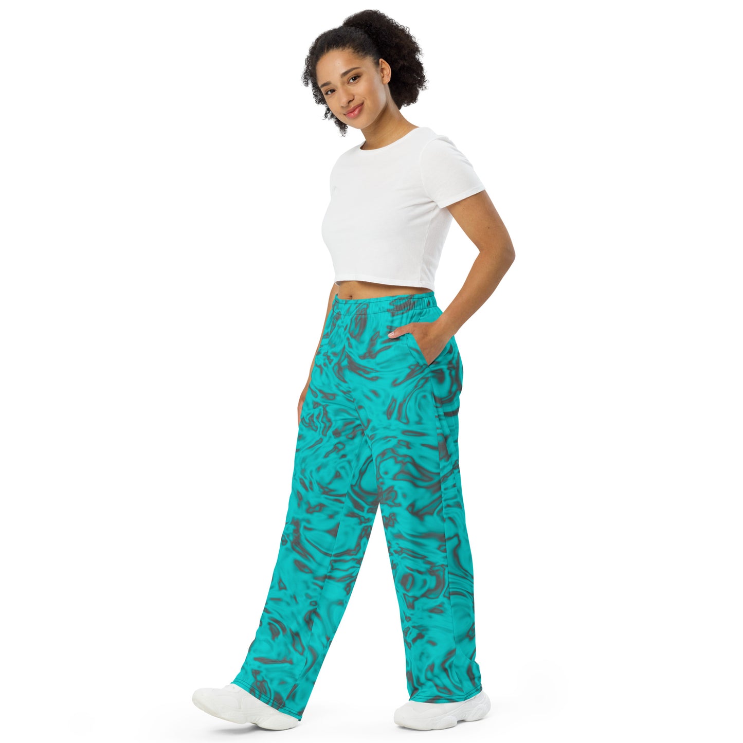 Rorschach Blue unisex wide-leg pants