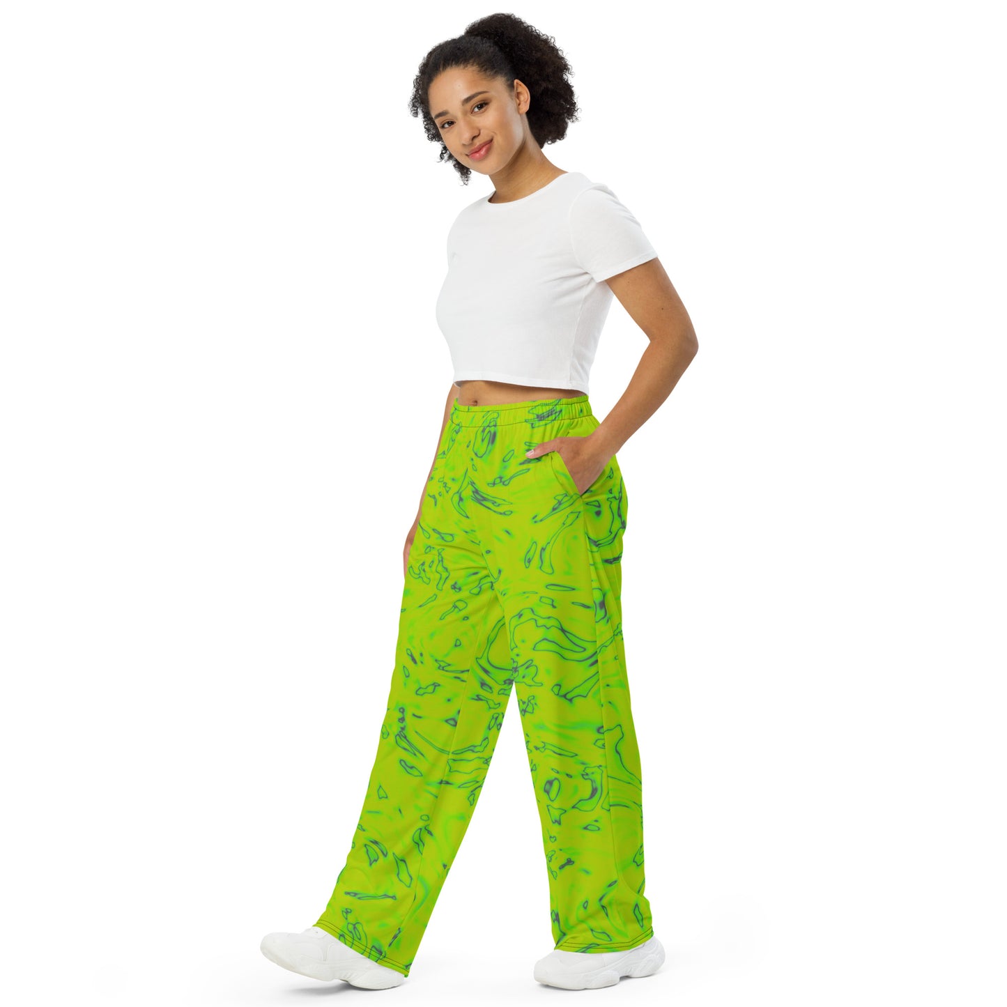 Rorschach Green unisex wide-leg pants