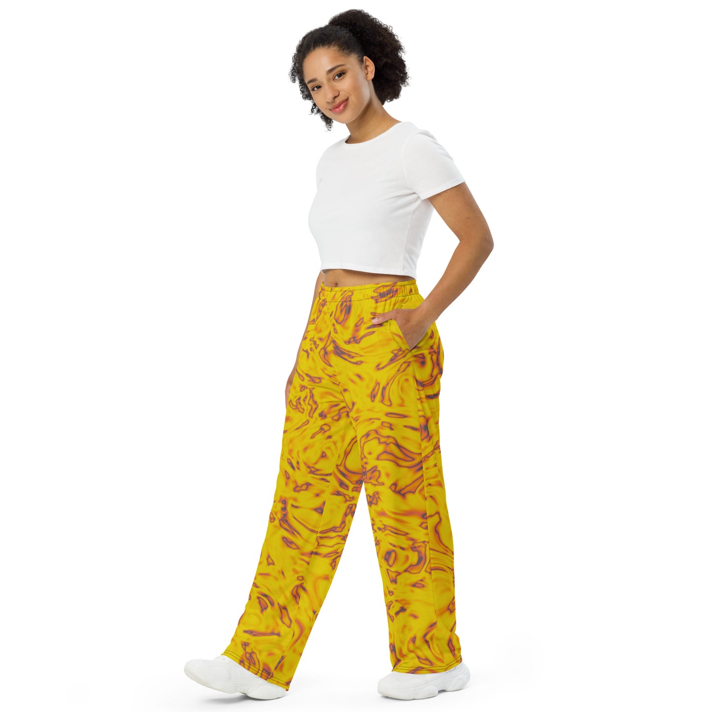 Rorschach Orange unisex wide-leg pants