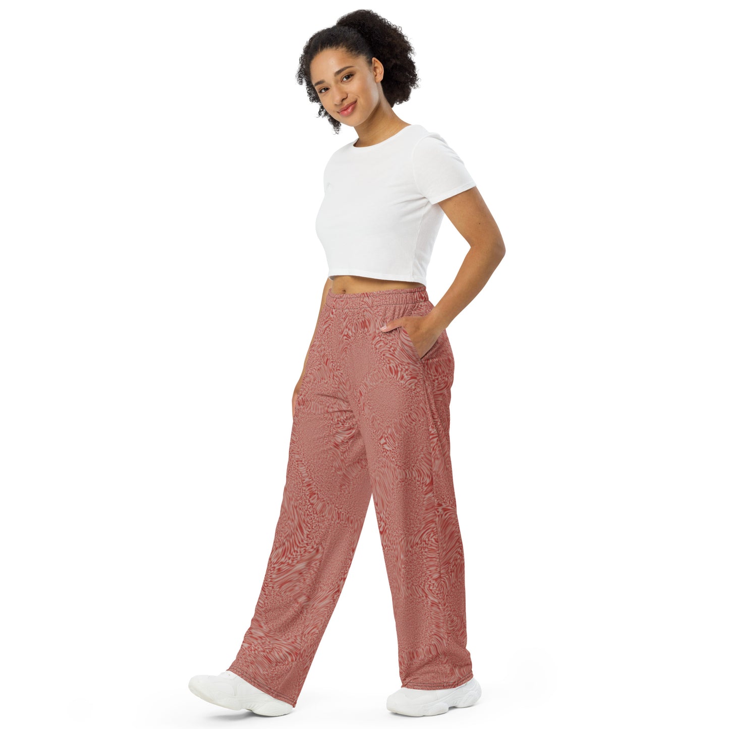 Light Red Tiger unisex wide-leg pants