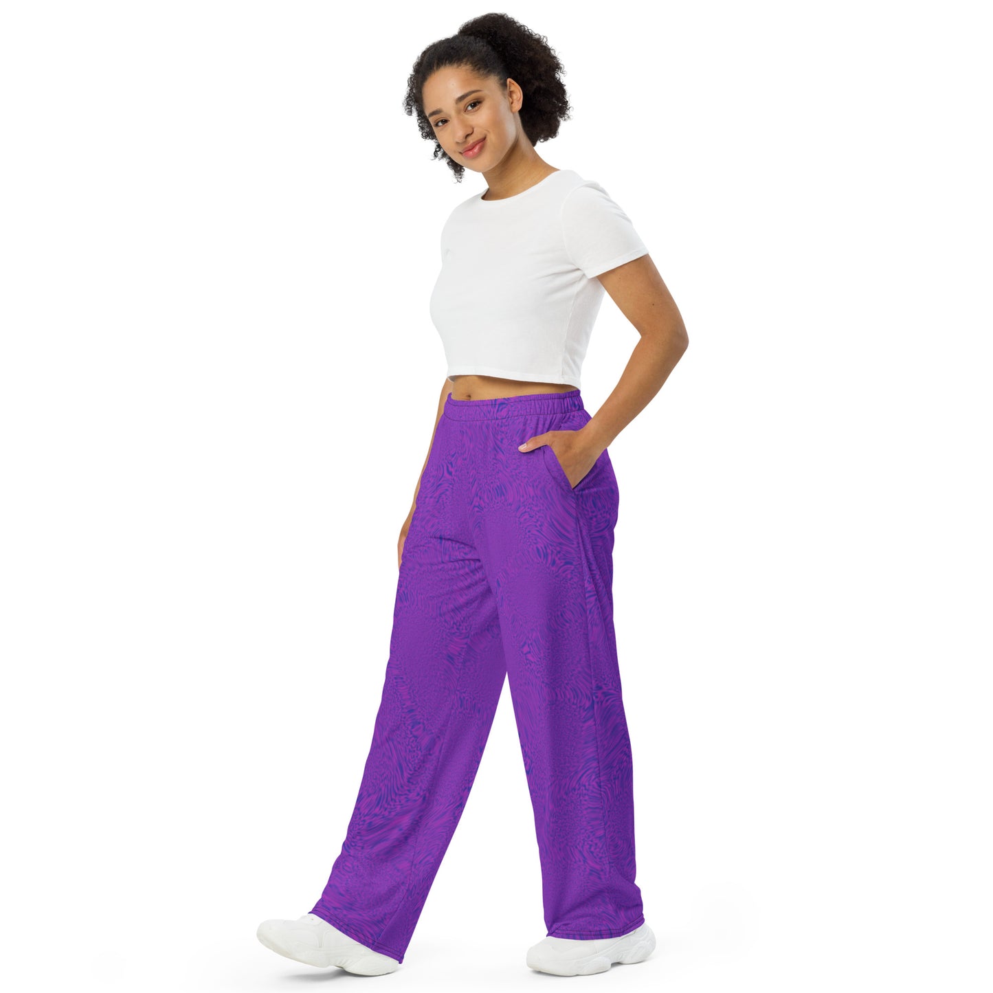 Light Purple Tiger unisex wide-leg pants