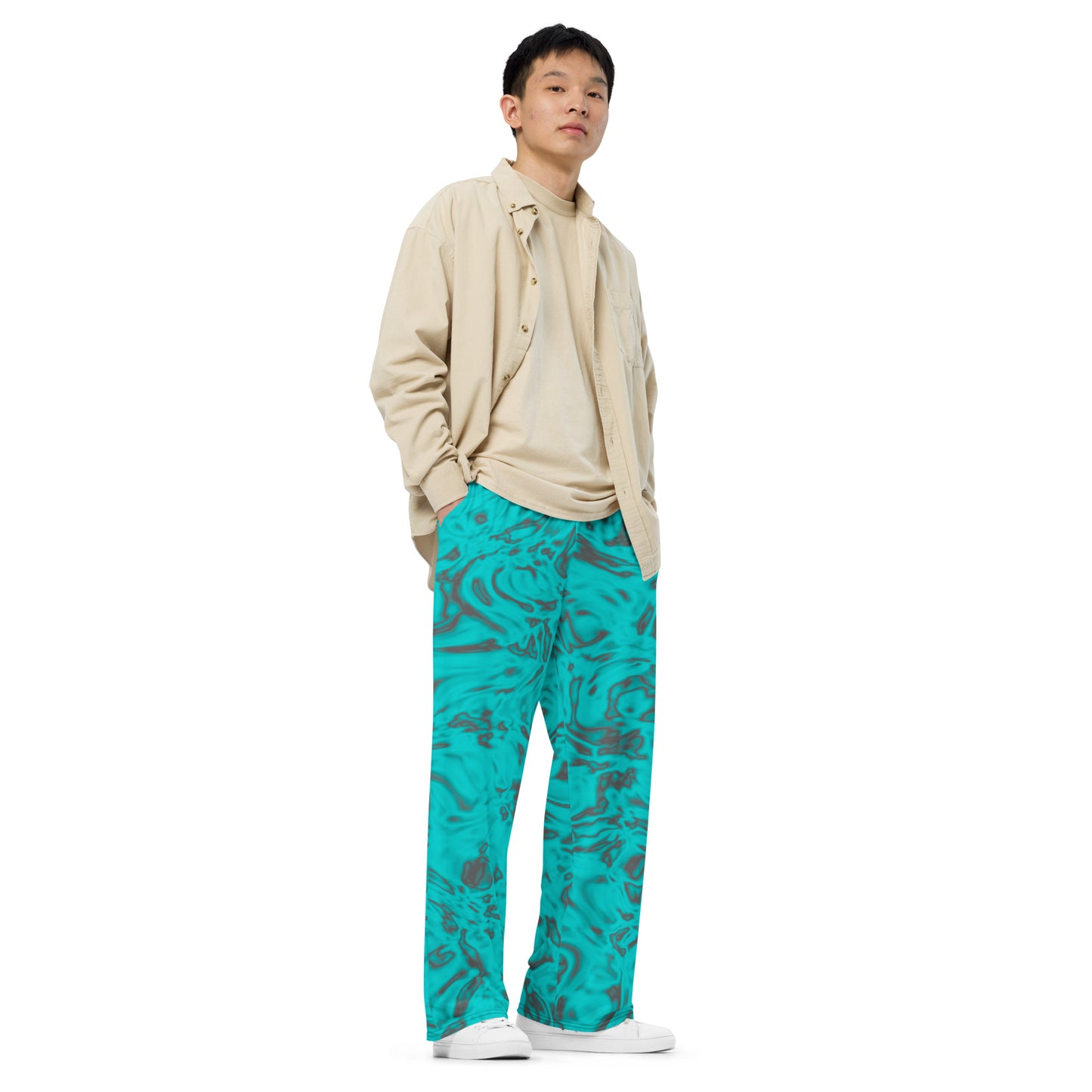 Rorschach Blue unisex wide-leg pants