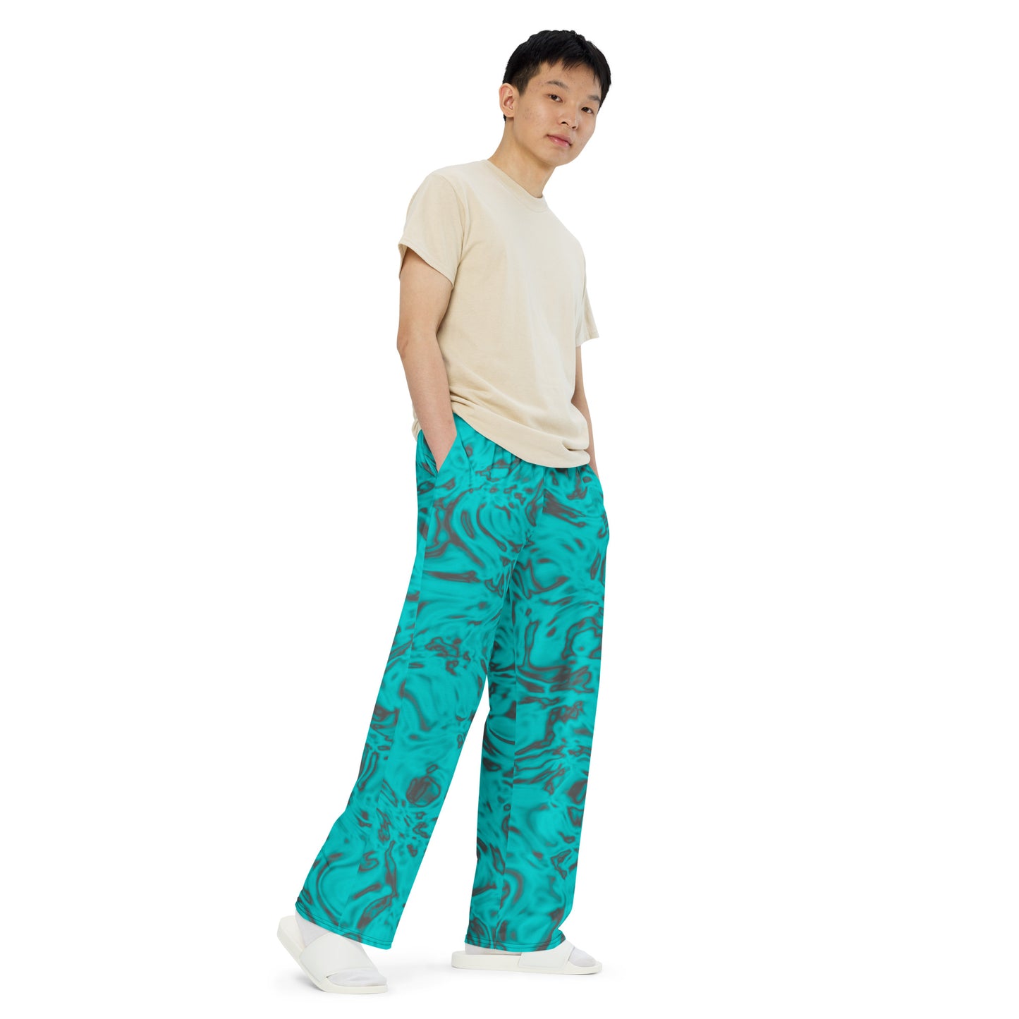 Rorschach Blue unisex wide-leg pants