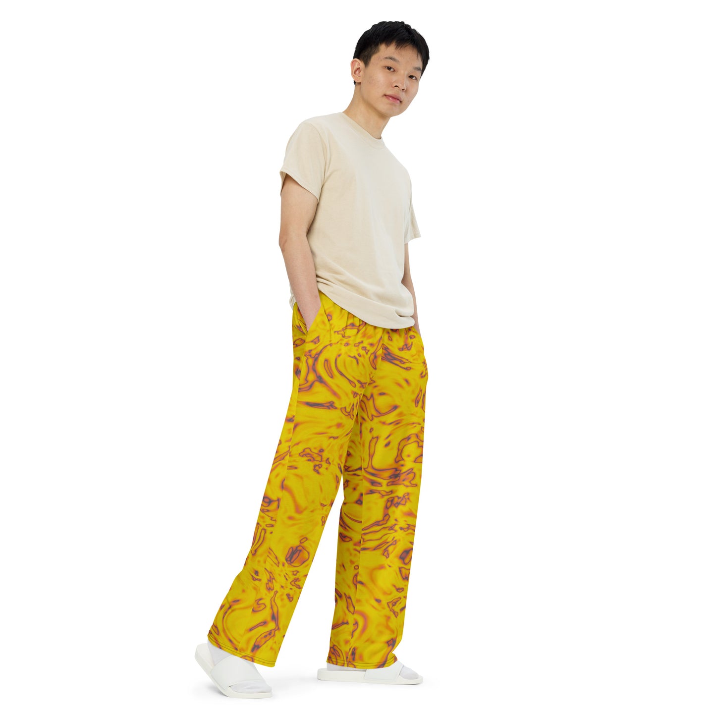 Rorschach Orange unisex wide-leg pants