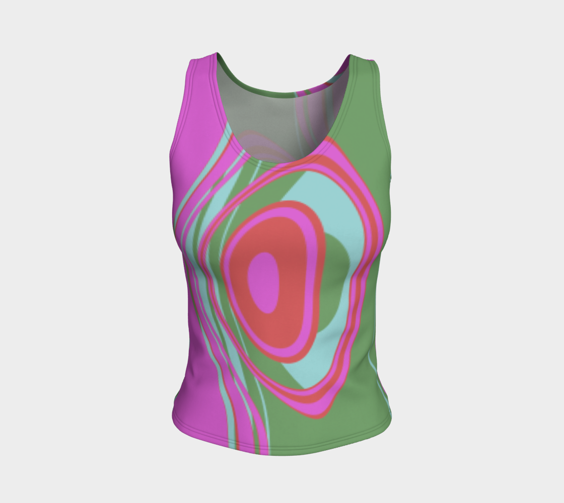 The Far Out Wave Fitted Tank Top (Long)