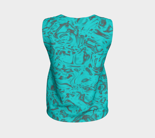 Rorschach Blue Loose Tank Top Long