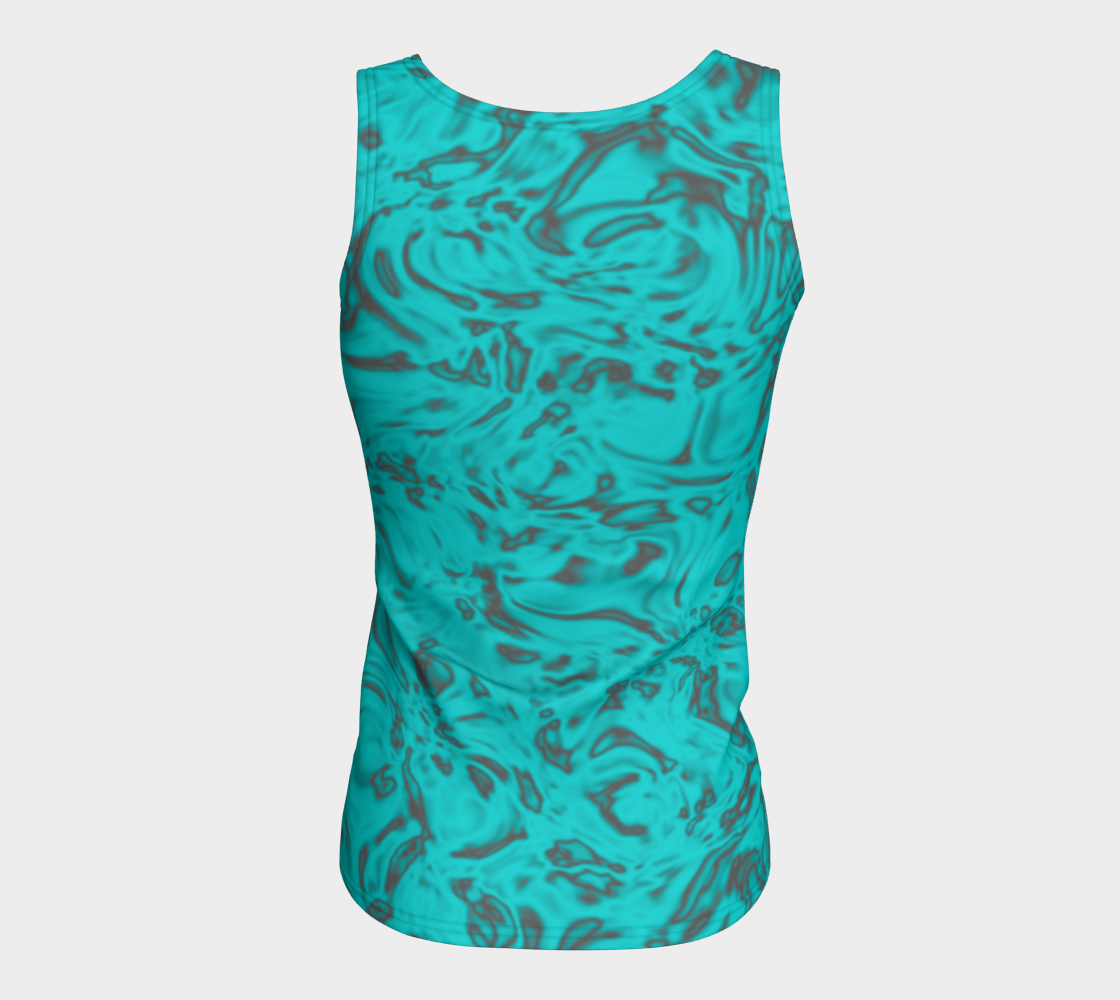 Rorschach Blue Fitted Tank Top Long