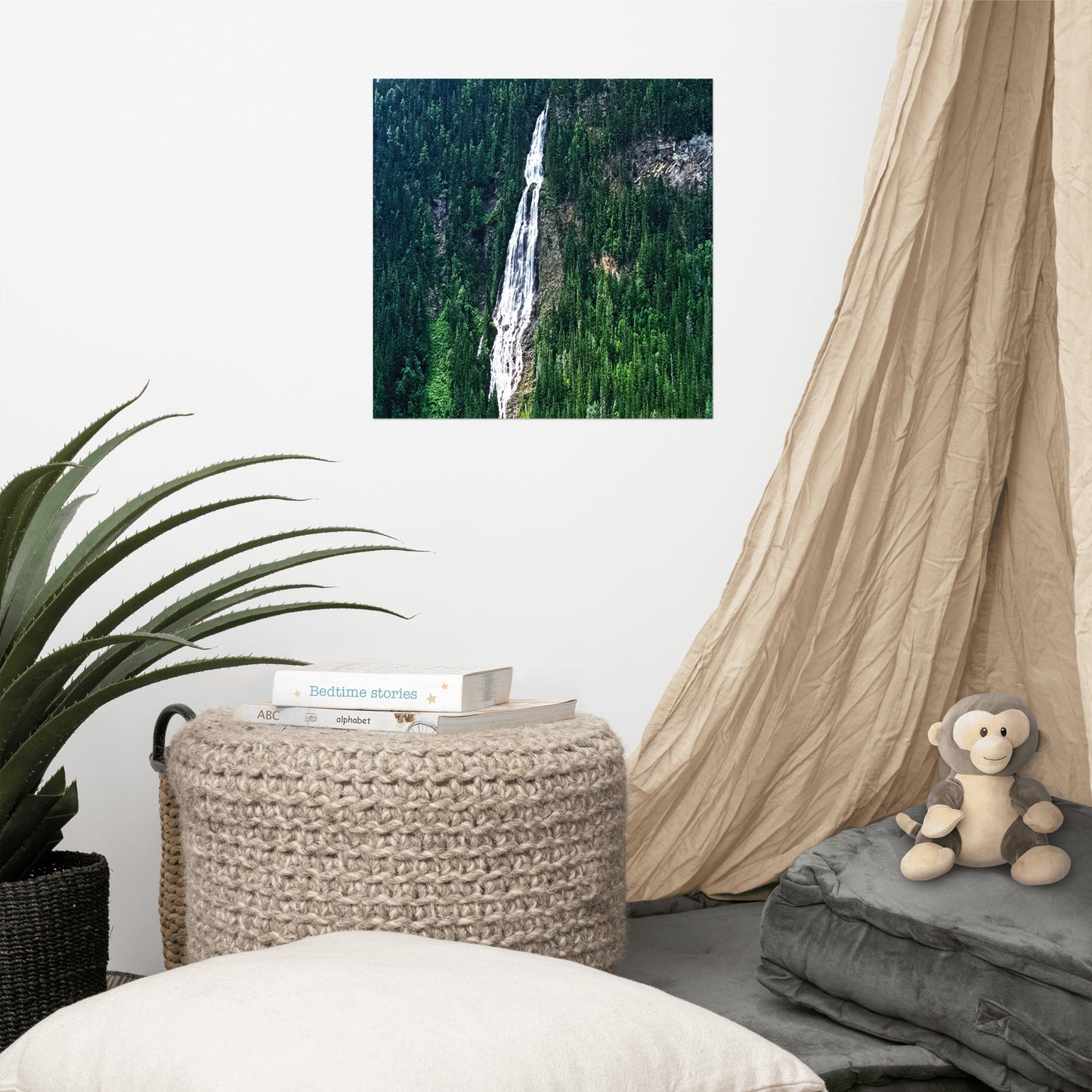 Lake Waterfall Matte Poster