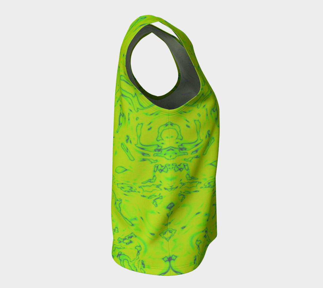 Rorschach Green Loose Tank Top Long