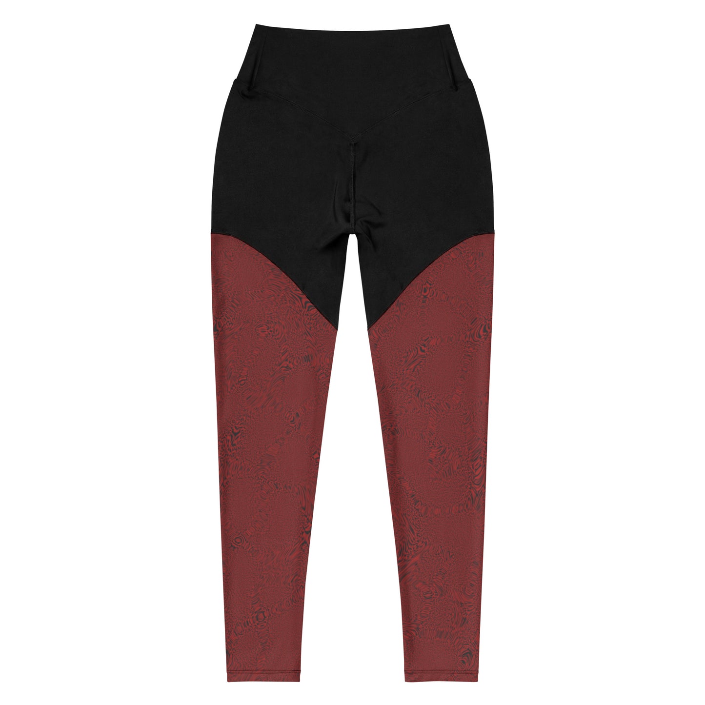 Dark Red Tiger Sports Leggings