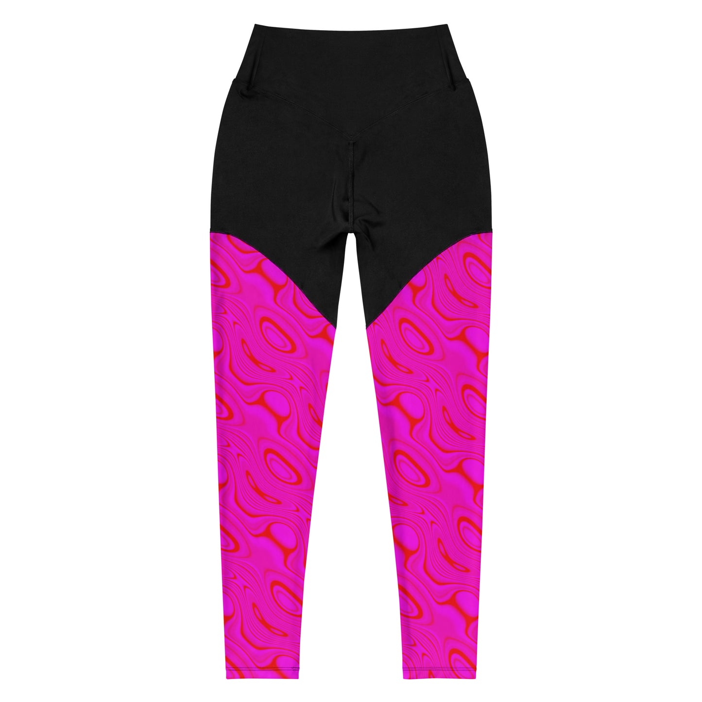 Red Purple Wave Sports Leggings