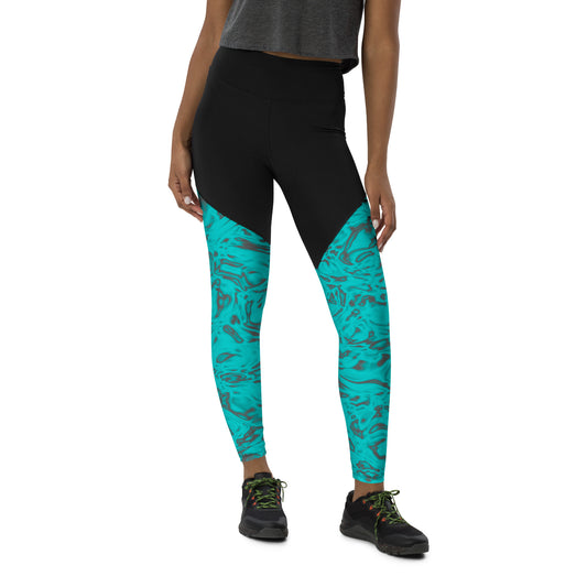 Rorschach Blue Sports Leggings