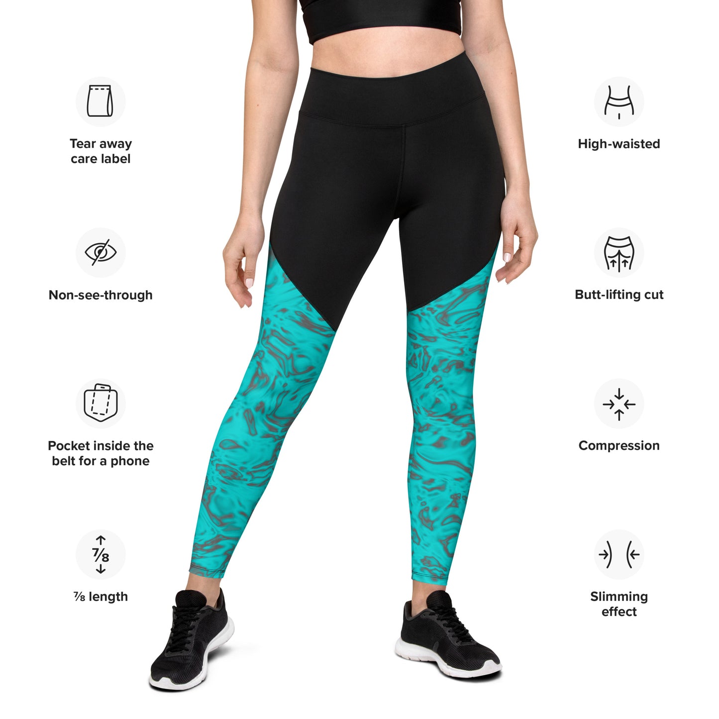 Rorschach Blue Sports Leggings