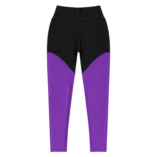 Dark Purple Tiger Sports Leggings