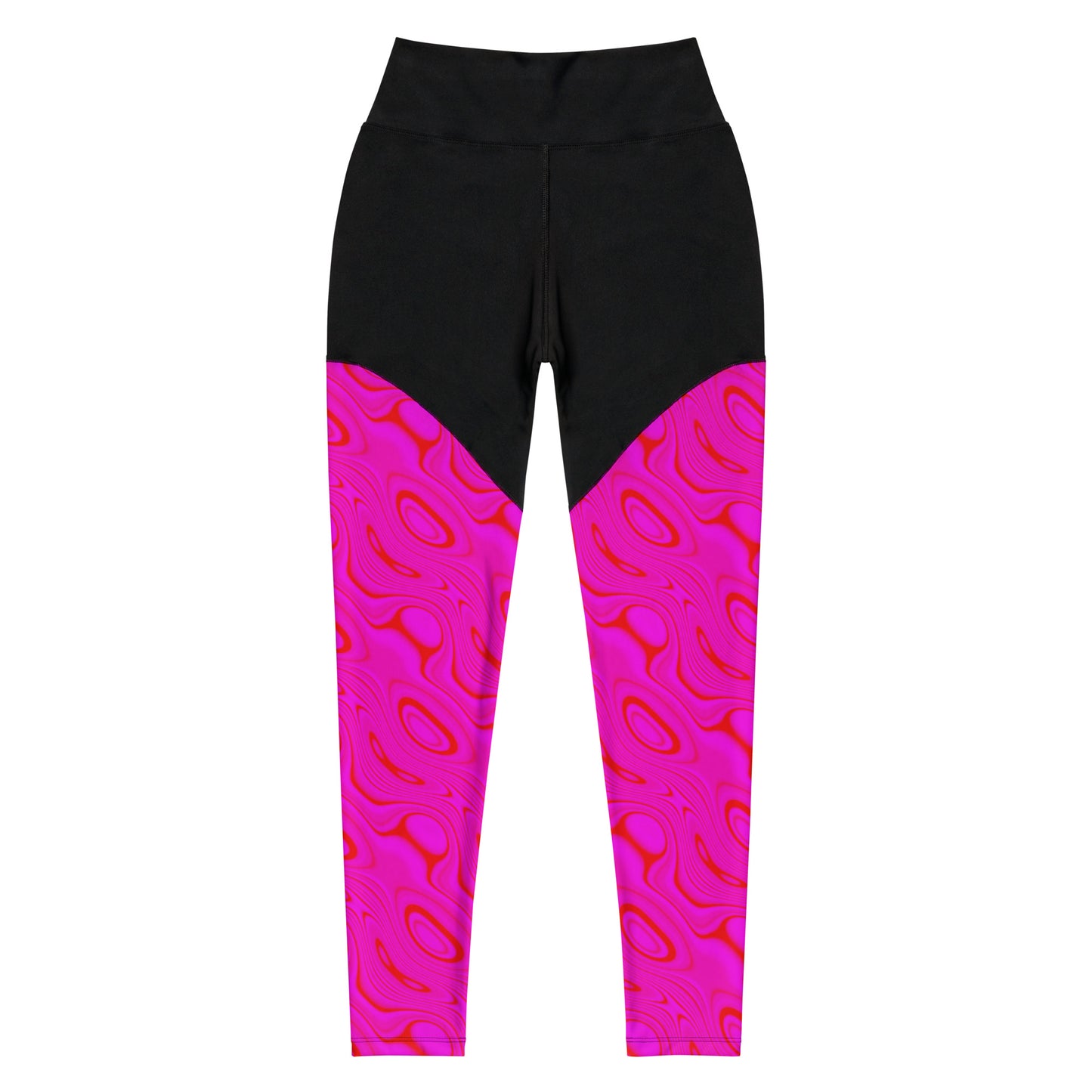 Red Purple Wave Sports Leggings