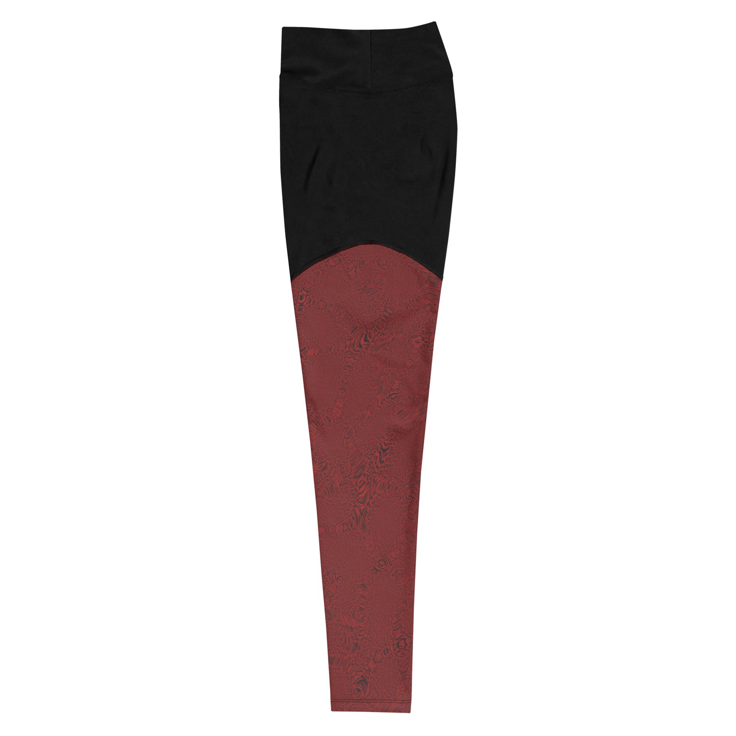 Dark Red Tiger Sports Leggings