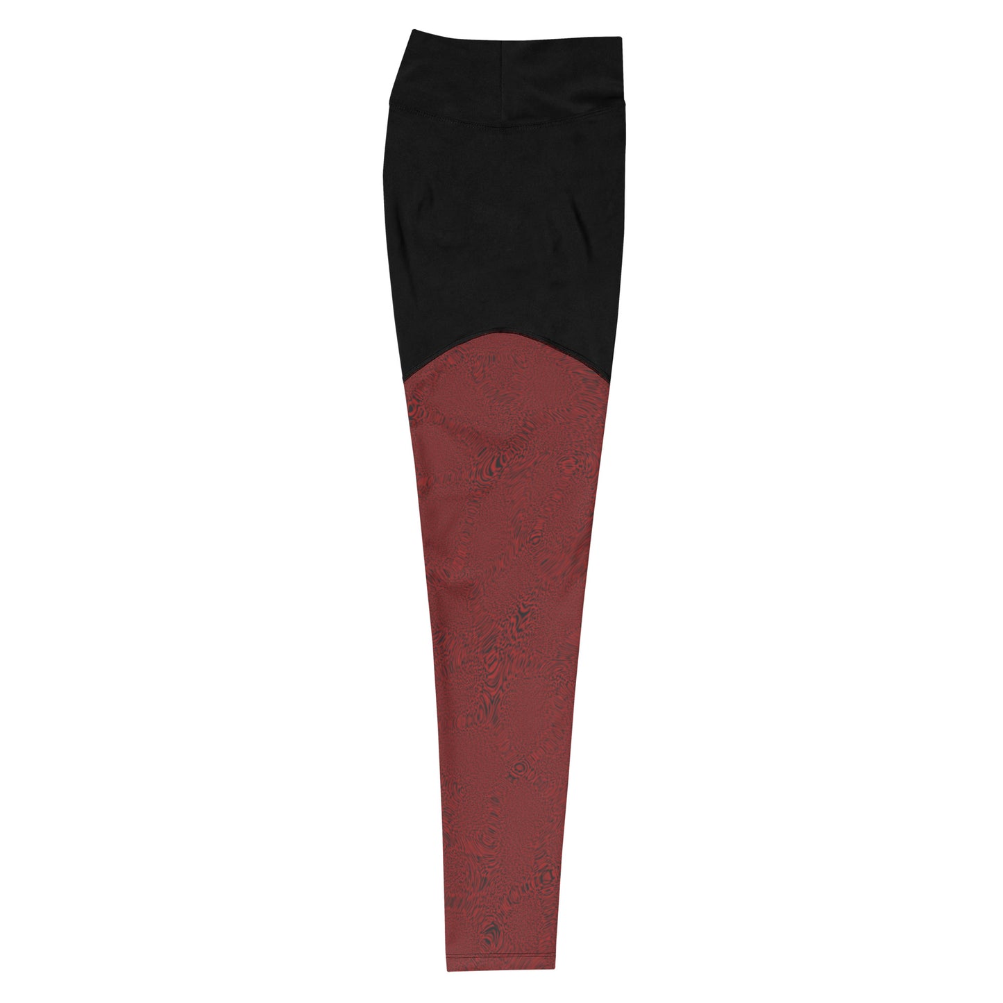 Dark Red Tiger Sports Leggings