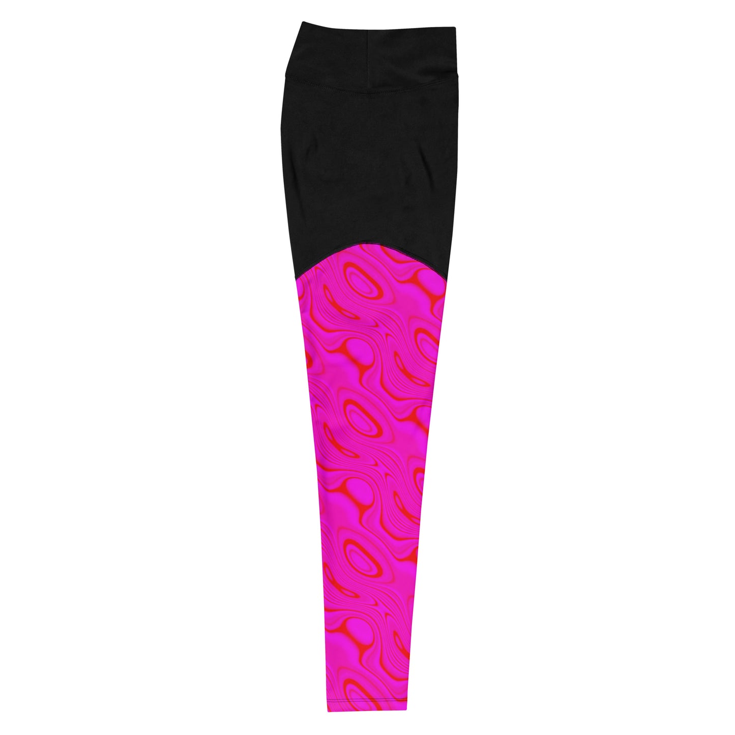 Red Purple Wave Sports Leggings