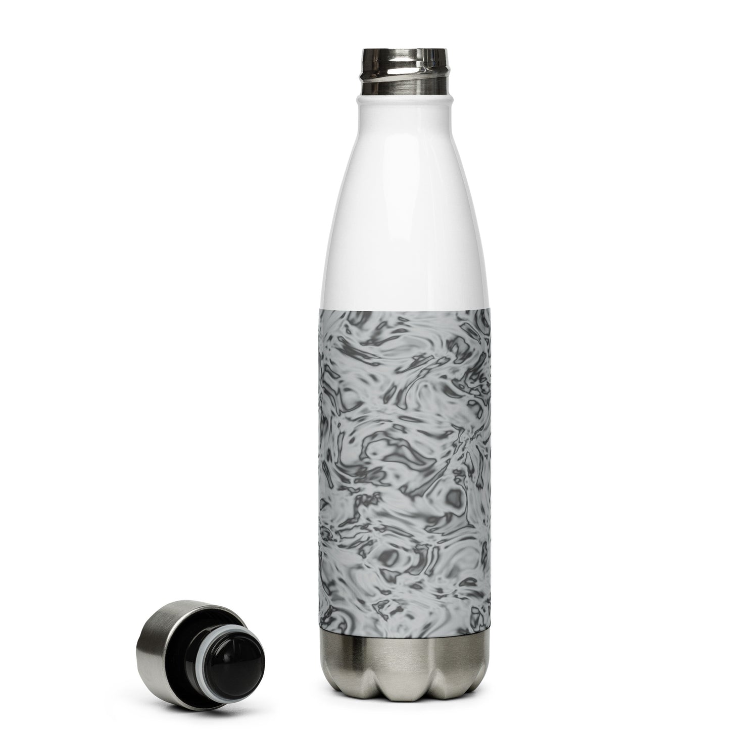 Rorschach White, Stainless Steel Water Bottle