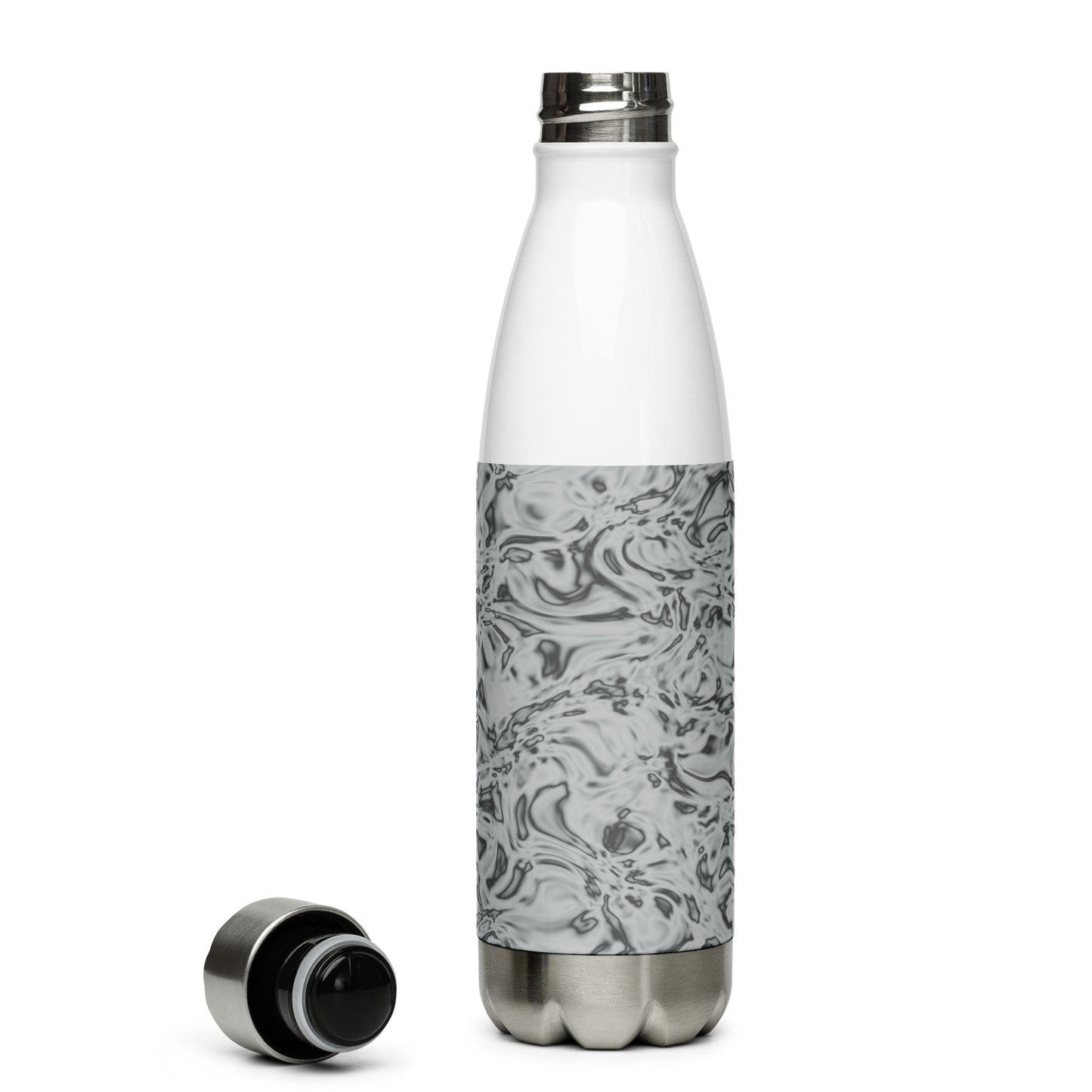 Rorschach White, Stainless Steel Water Bottle